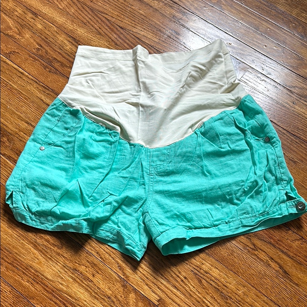 Women's Teal Maternity Shorts